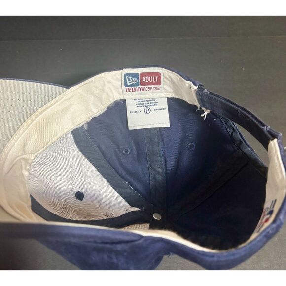 Boston Red Sox Navy Adjustable Cap New Era MLB Strap-Back Hat Genuine - Picture 4 of 6